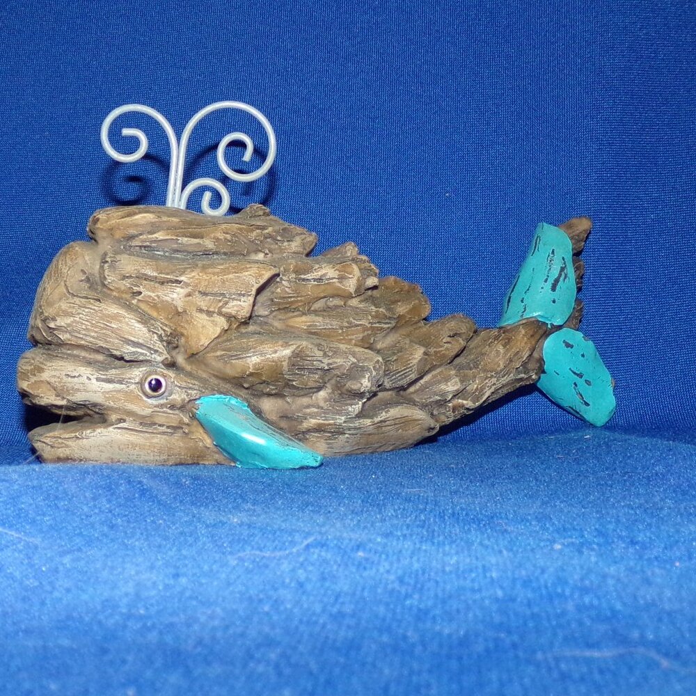 Vintage Driftwood Style & Wire Whale Figurine